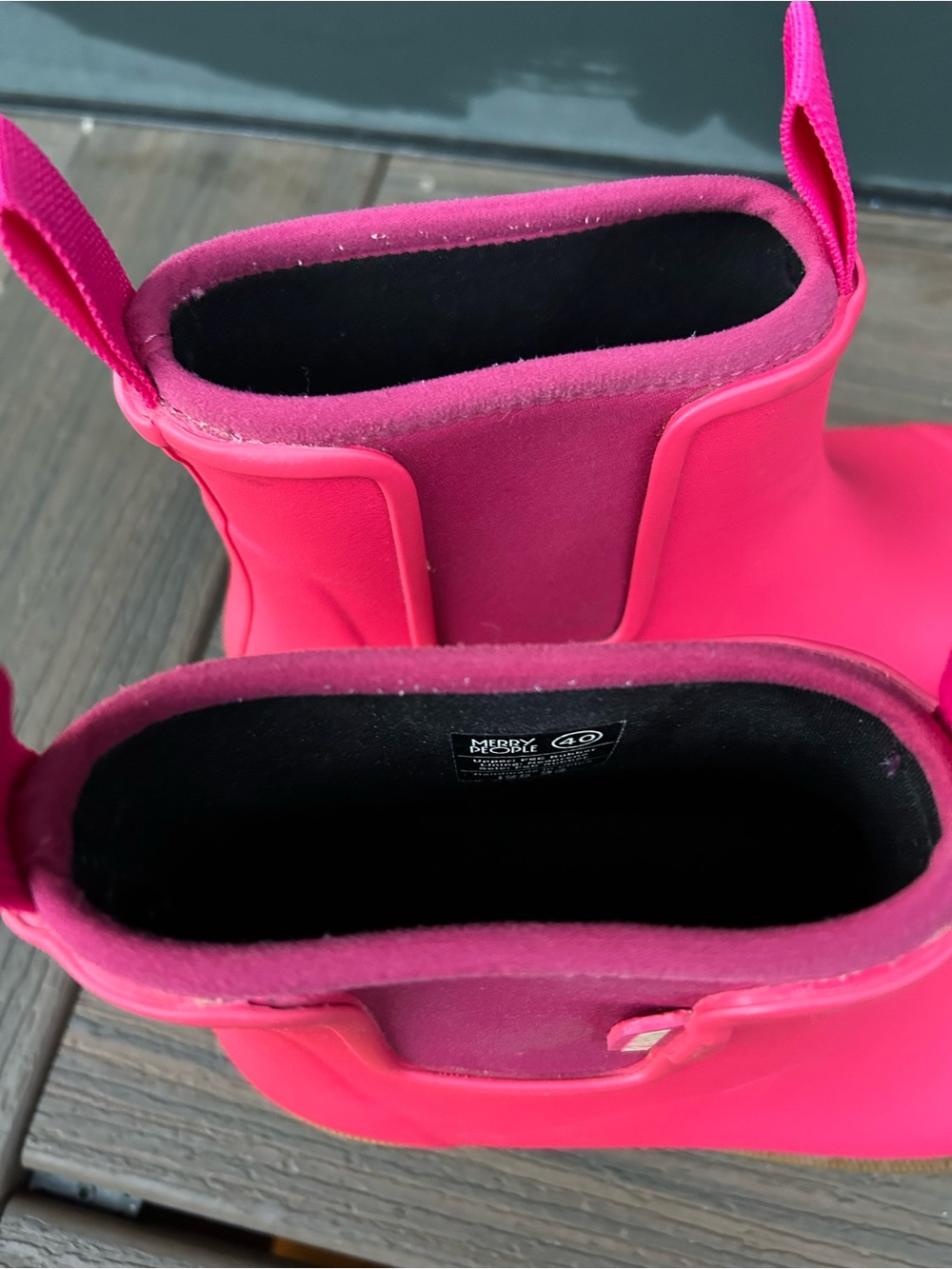 Merry People Bobbi Ankle Rain Boots Hot Pink Gum Sole EU 40 US Women’s 9 - Picture 11 of 16